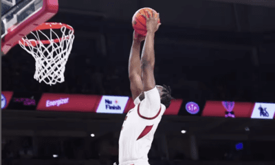 Adou Thiero, who followed John Calipari from Kentucky to Arkansas this offseason, threw down the two-handed dunk on a fastbreak.